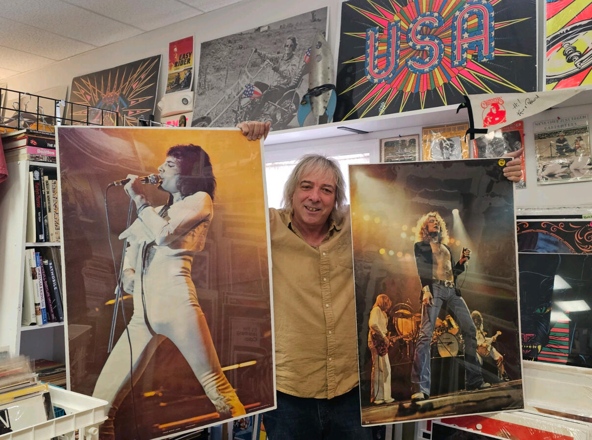 Mick with Posters